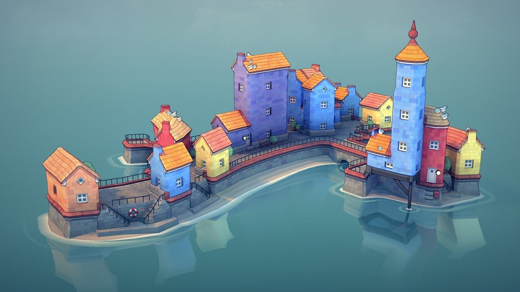 The beautiful Townscaper is now available to try in your browser